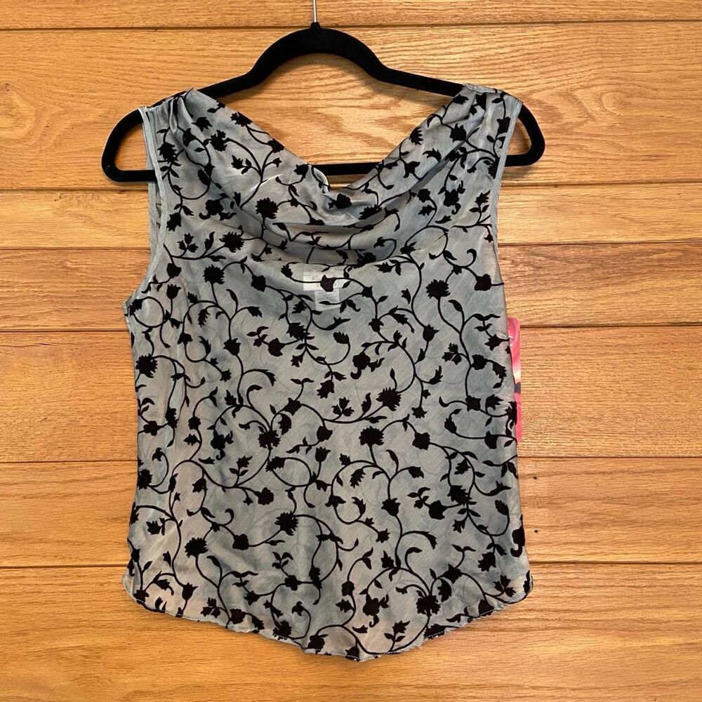 Vintage 90s burnout velvet cowl neck tank top deadstock